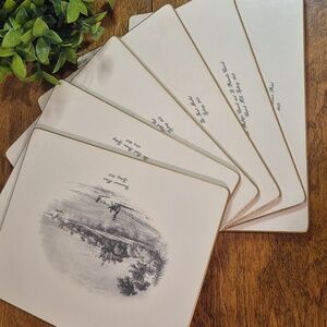 AJG Vintage Sydney Scenes Lunch Size Hardboard Placemats Cork Back, Set of 6